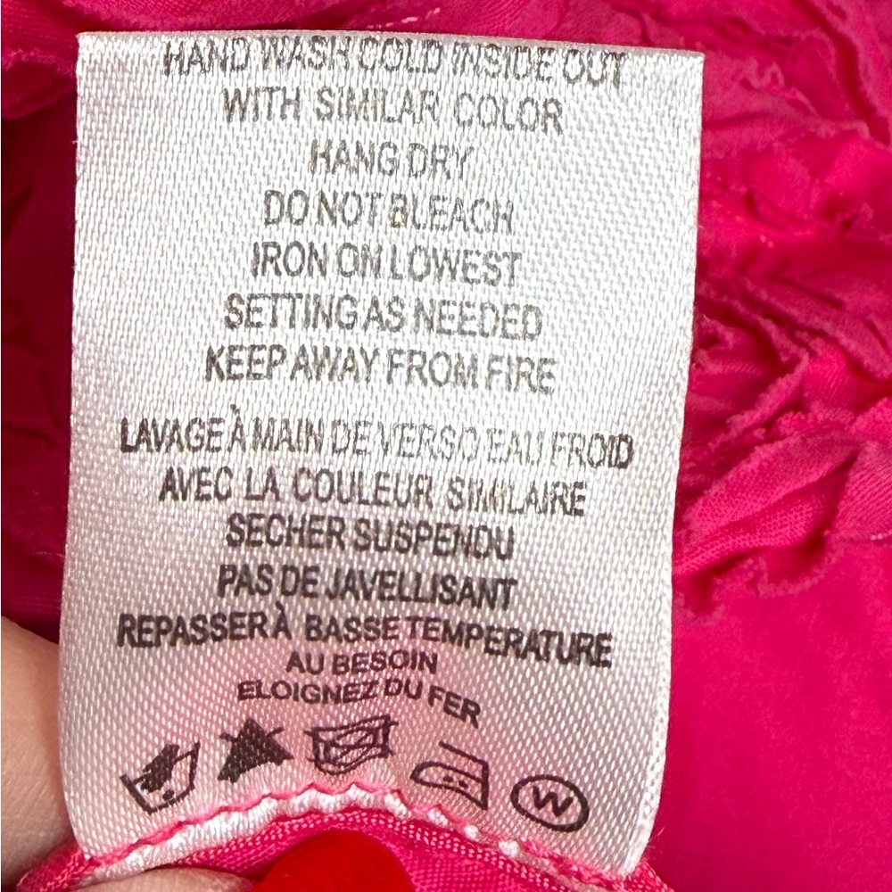 Samuel Dong Rosette Appliquéd Design Double Zip Top Pink NWT - Picture 7 of 9
